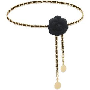Black Metal Waist Chain for Women, Adjustable, Perfect for Parties & Casual Wear